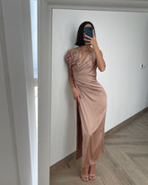 K. Rutman Rose Gold Silk Dress